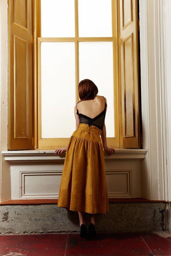 Yellow paperbag skirt cheap