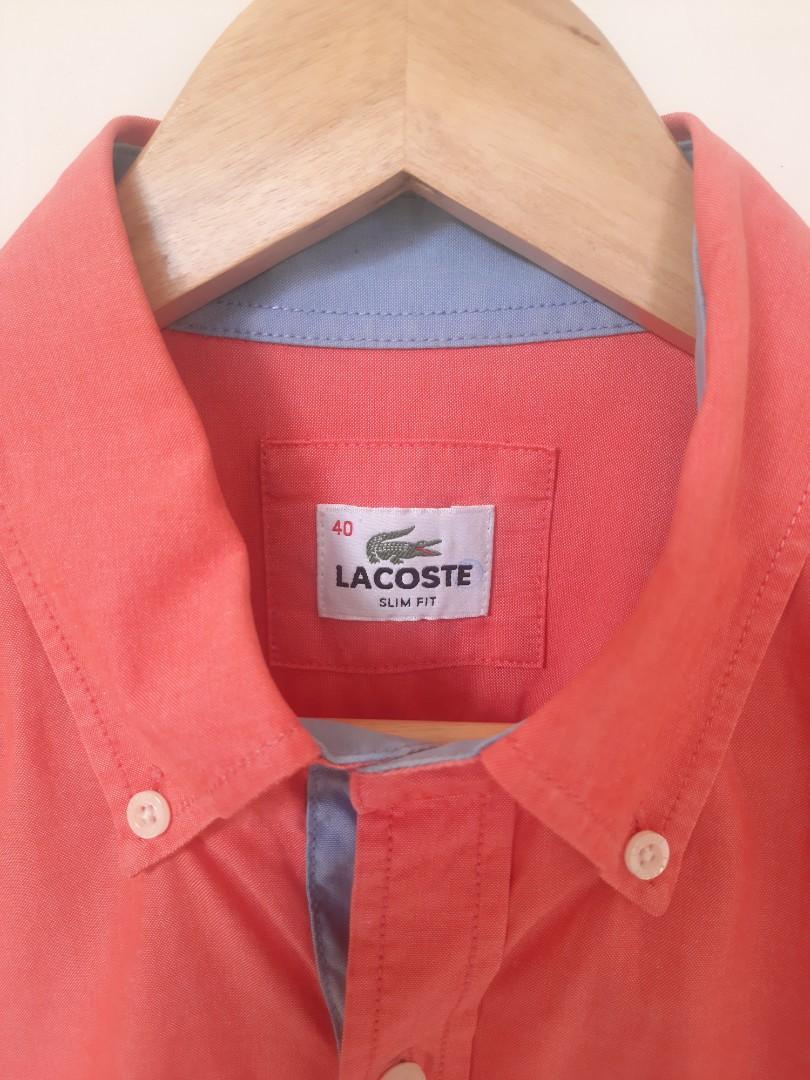 Lacoste Shirt Button Down, Fesyen Pria 