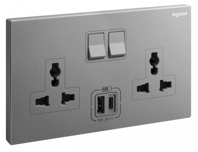 Legrand Mallia Power point Socket plug with USB charger, TV & Home ...
