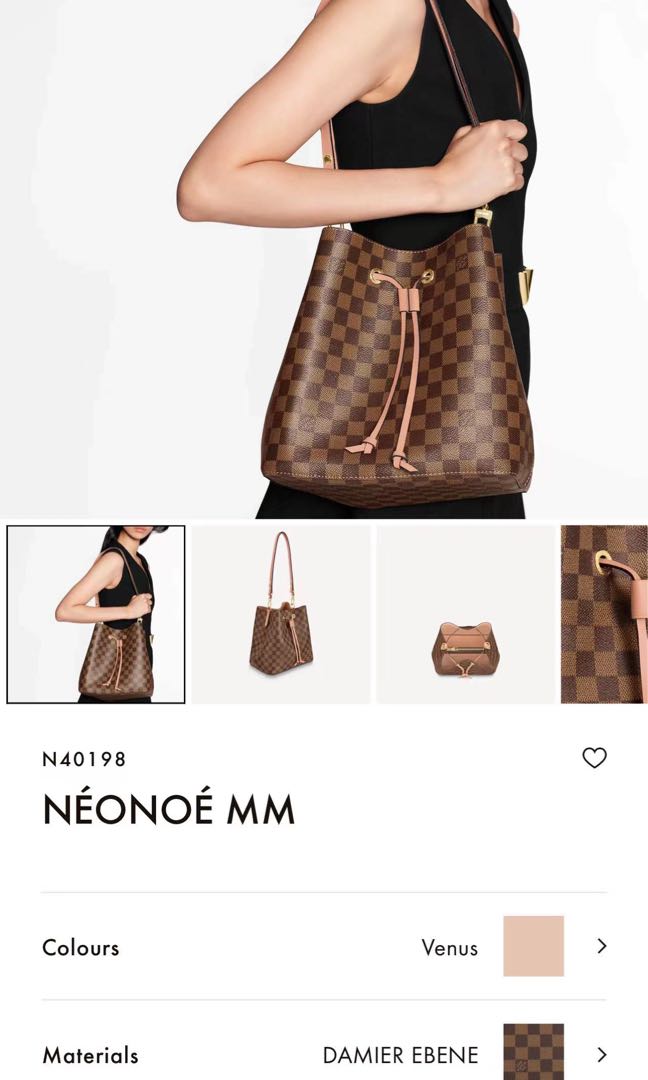 Louis Vuitton Neonoe N40198 Shoulder Bag Damier Pink Venus Gold Hardware  Ladies