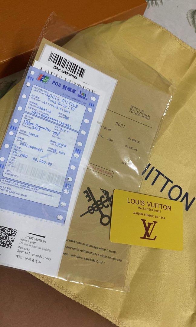 Louis Vuitton Hong Kong Receipt