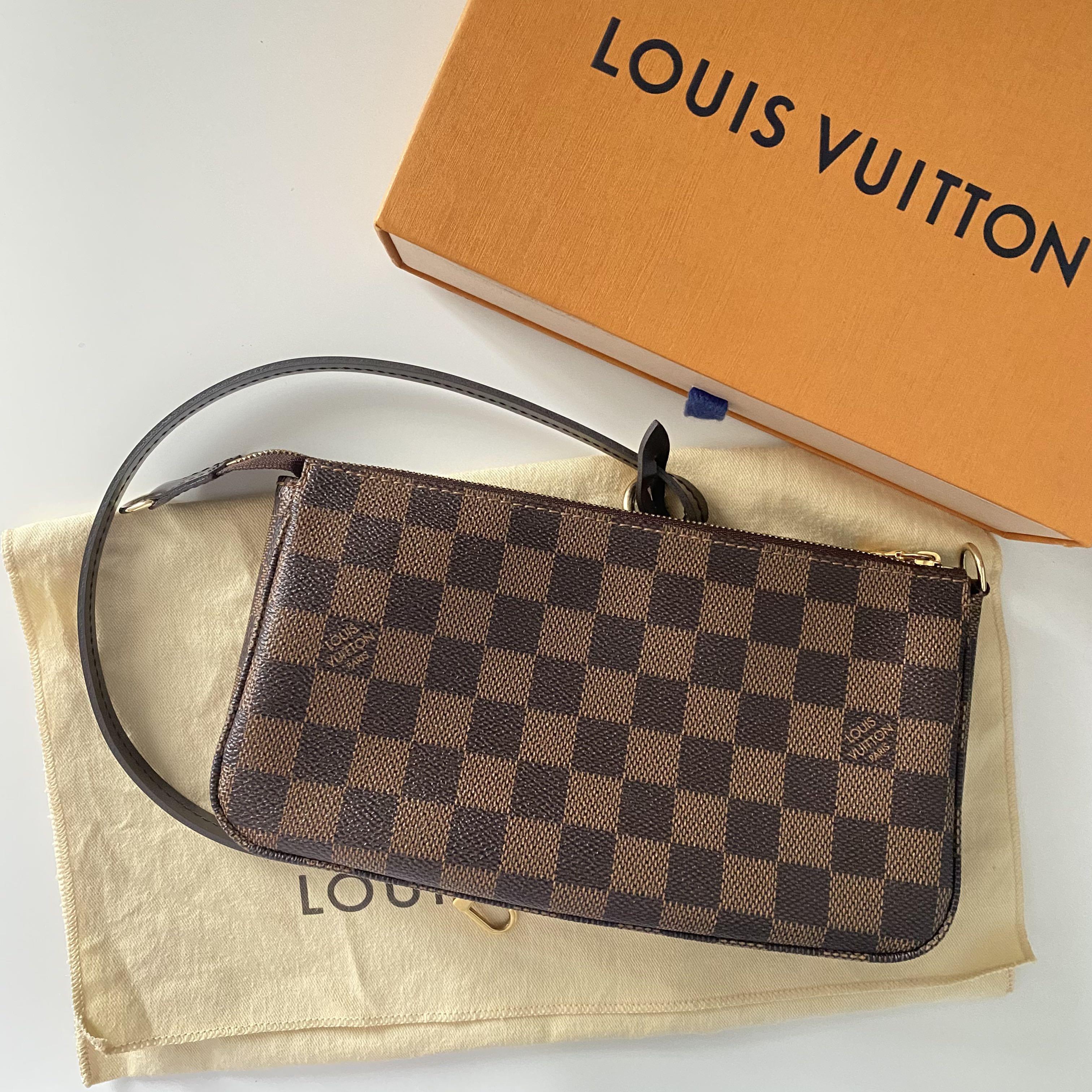 LV Pochette Damier ebene, Luxury, Bags & Wallets on Carousell