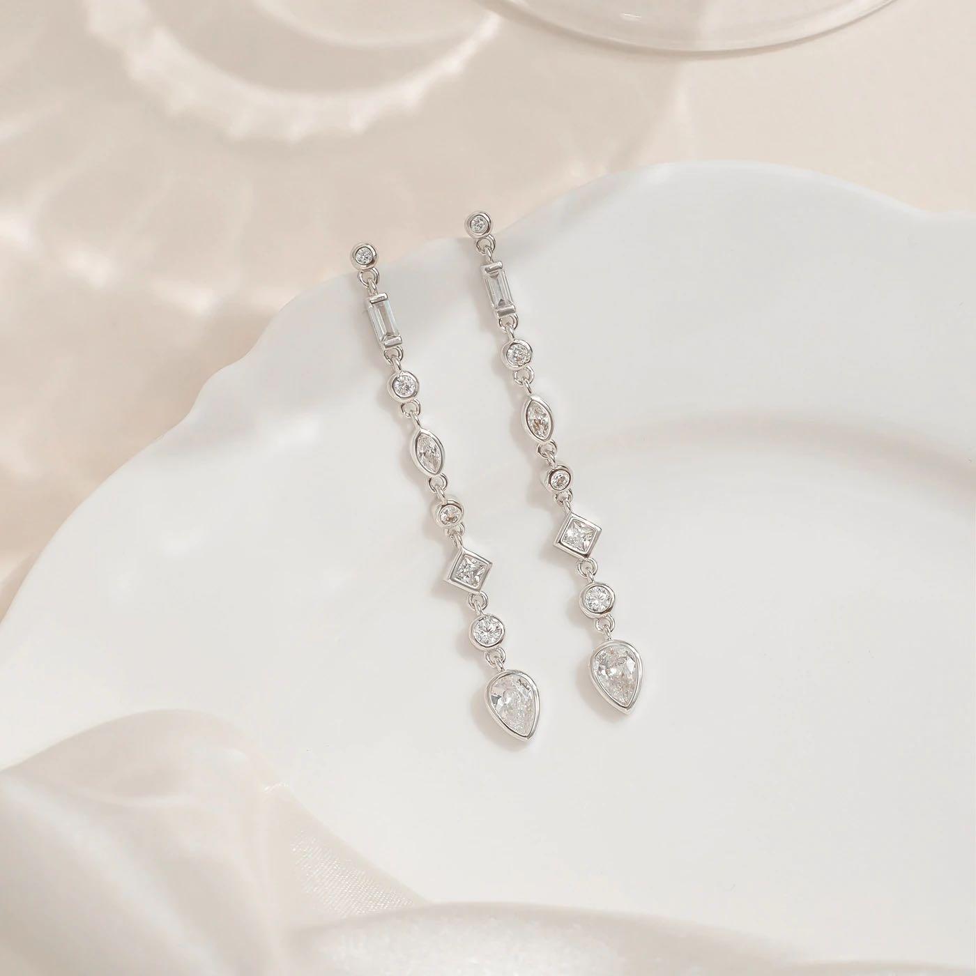 Real silver drop earrings store
