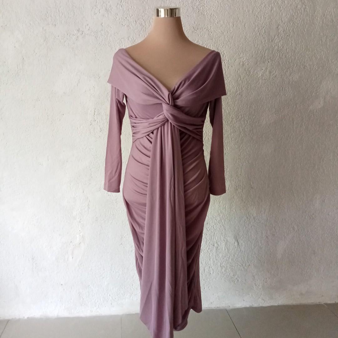 Midi stretch dress formal dress long 