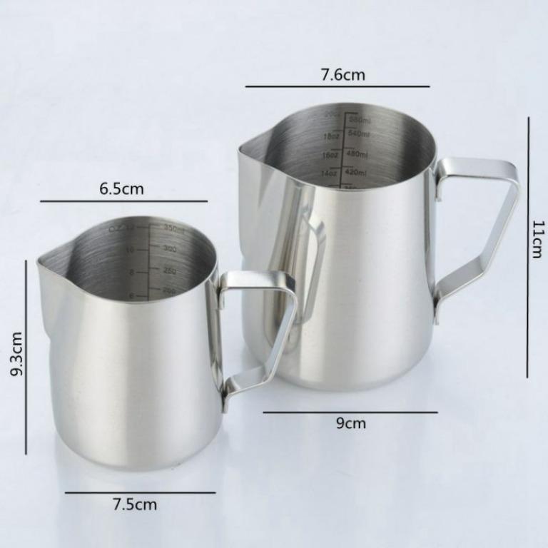 Coffee Milk Frothing Pitcher Yevenr Stainless Steel Measuring Cup Stainless Steel Milk Pitcher Large Milk Frothing Pitcher Jug for Latte Coffee 2000ml