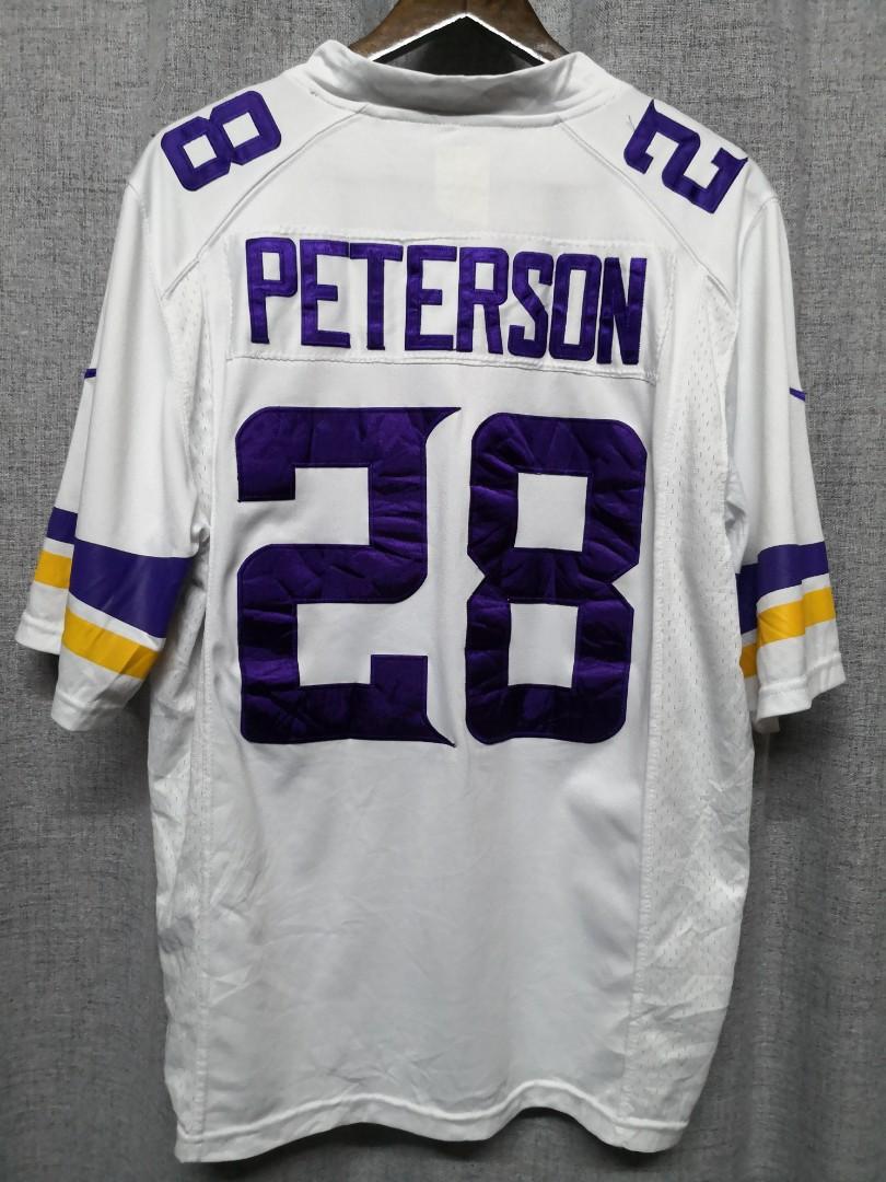 NFL MINNESOTA VIKINGS 28 ADRIAN PETERSON WHITE JERSEY Tags Vtg