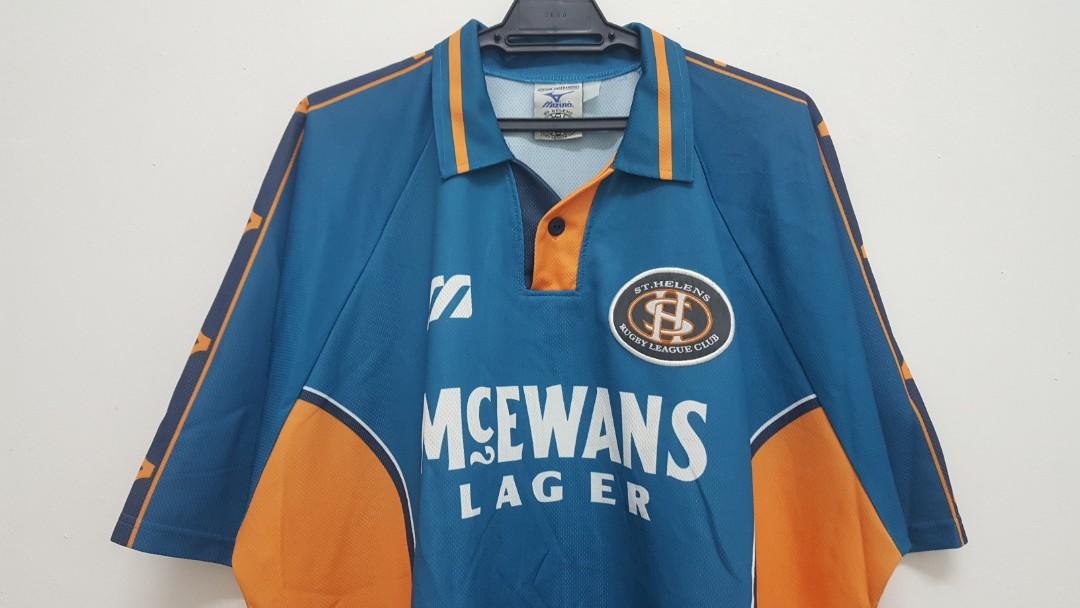 MIZUNO ST. HELENS RUGBY JERSEY MADE IN UK RARE Men s Fashion
