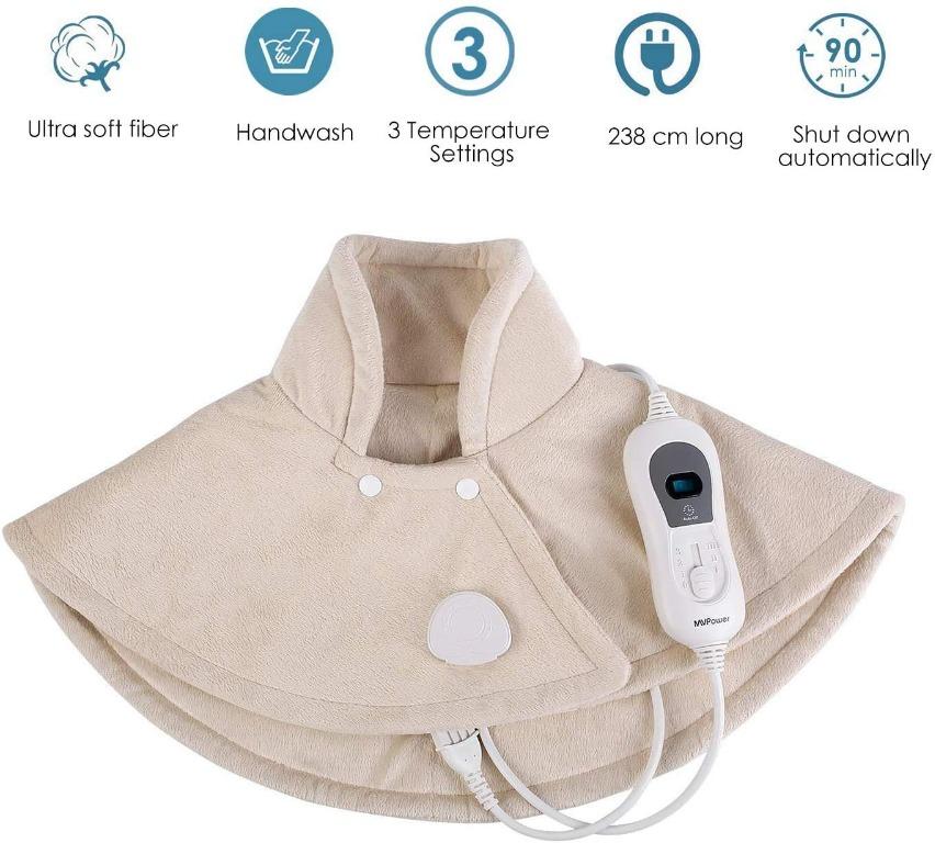 "MVPower Shoulder Electric Heating Pad, 60 x 62 cm, for Back Neck Pain