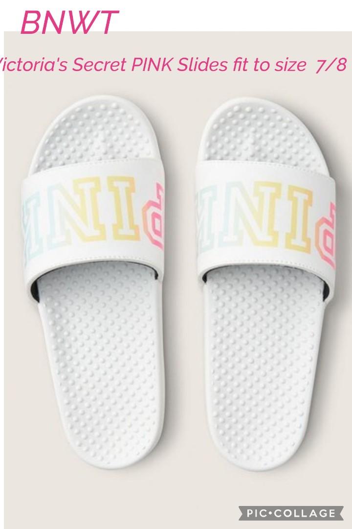 NEW Victoria s Secret PINK slides 7 8 Women s Fashion Footwear