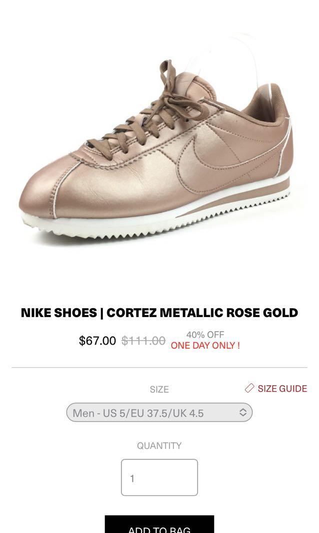 NIKE Cortez in rose gold, Women's Fashion, Footwear, Sneakers on Carousell