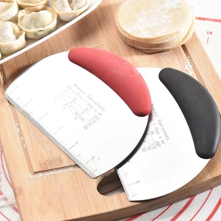 Pastry Scraper With Silicon Handle Bread & Measurement Cutter ...