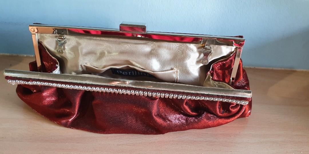 Red and sale silver clutch