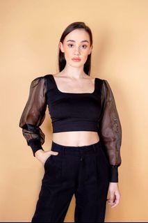 Puffy Sleeves Crop Top