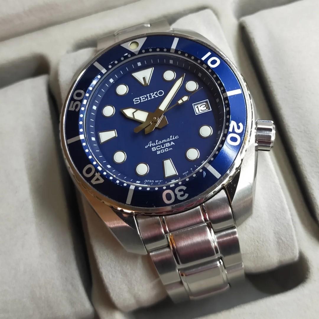 Seiko Blue Sumo 6R15 00G0 Automatic Movement Fesyen Pria Jam