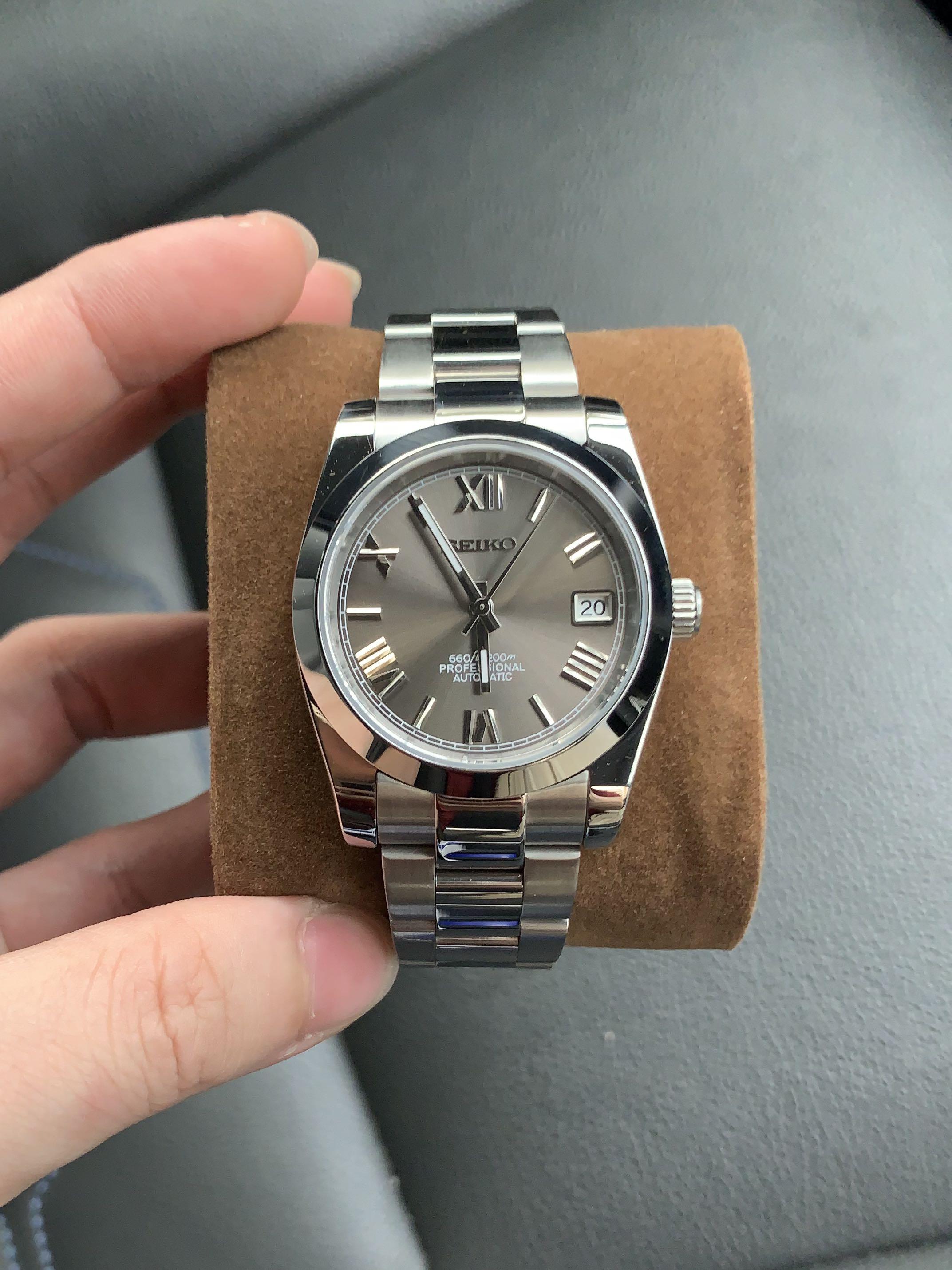 Seiko Mod - Grey Roman Datejust (36mm), Men's Fashion, Watches &  Accessories, Watches on Carousell