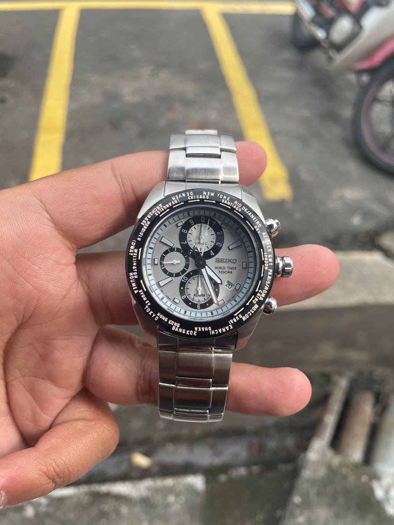 Seiko world timer 100m online