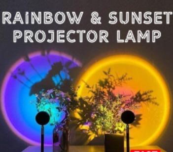 Sunset Projector Lamp USB Plug LED Night Light Rainbow Sunlight Lamp  Projector for Vlog Internet Celebrity Photographic Lighting