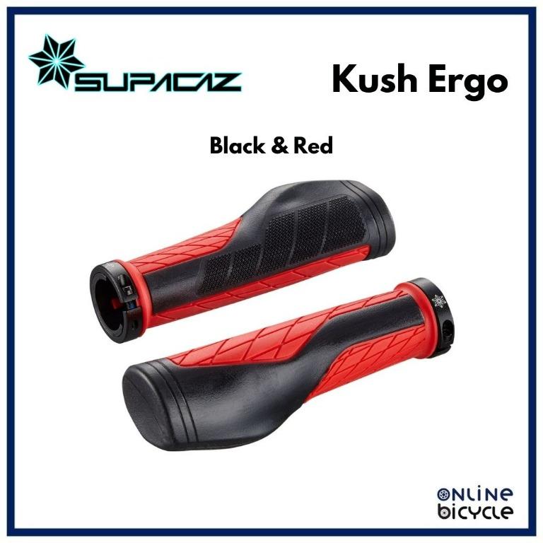 SUPACAZ Kush Ergo Mountain Bike Grips Neon Blue/Yellow 