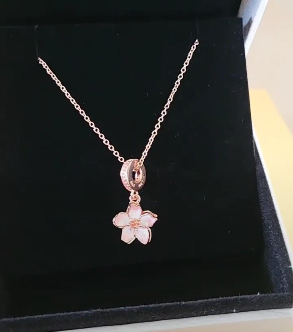 AUTH PANDORA ROSEGOLD PINK FLOWER 