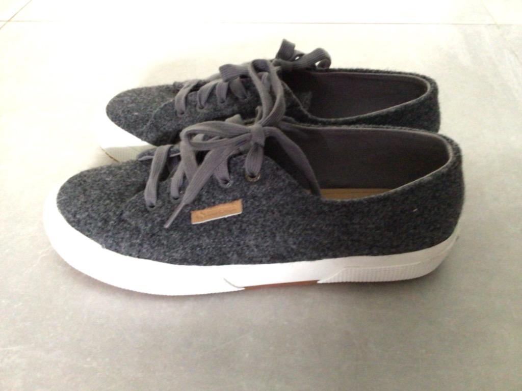 grey felt trainers