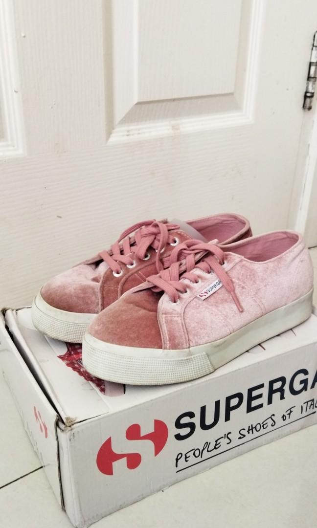 Superga velvet dusty rose top