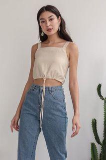 TTR Kade Drawstring top in nude