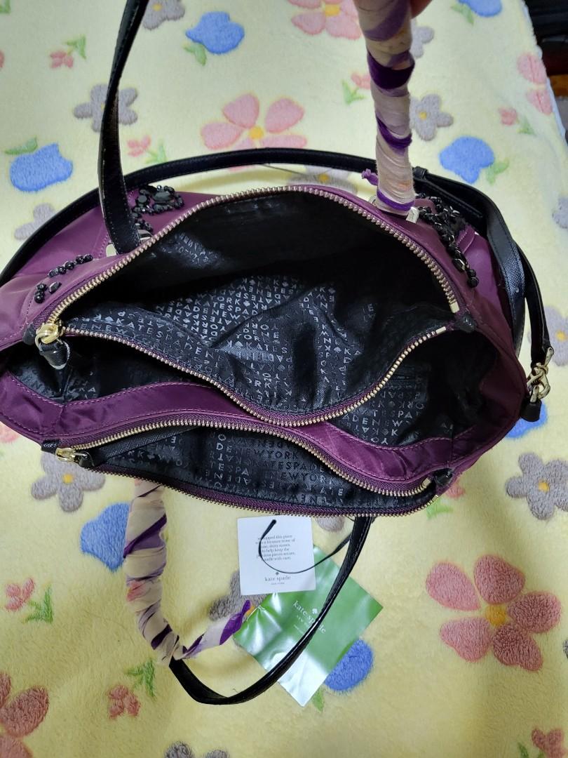 USED Kate spade wine red burgundy bag with black gems