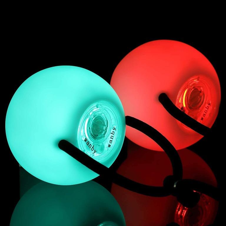 WANBY 1 Pair Updated Version Spinning LED POI Thrown Balls Light Toy for Prof... 