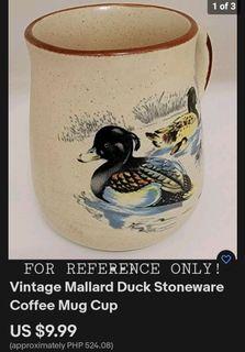 Vintage Mallard Duck StoneWare and Ceramic Couple Coffee Cup Mug-SunCup