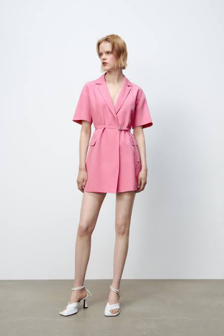 Zara blazer linen blend dress, Women's 