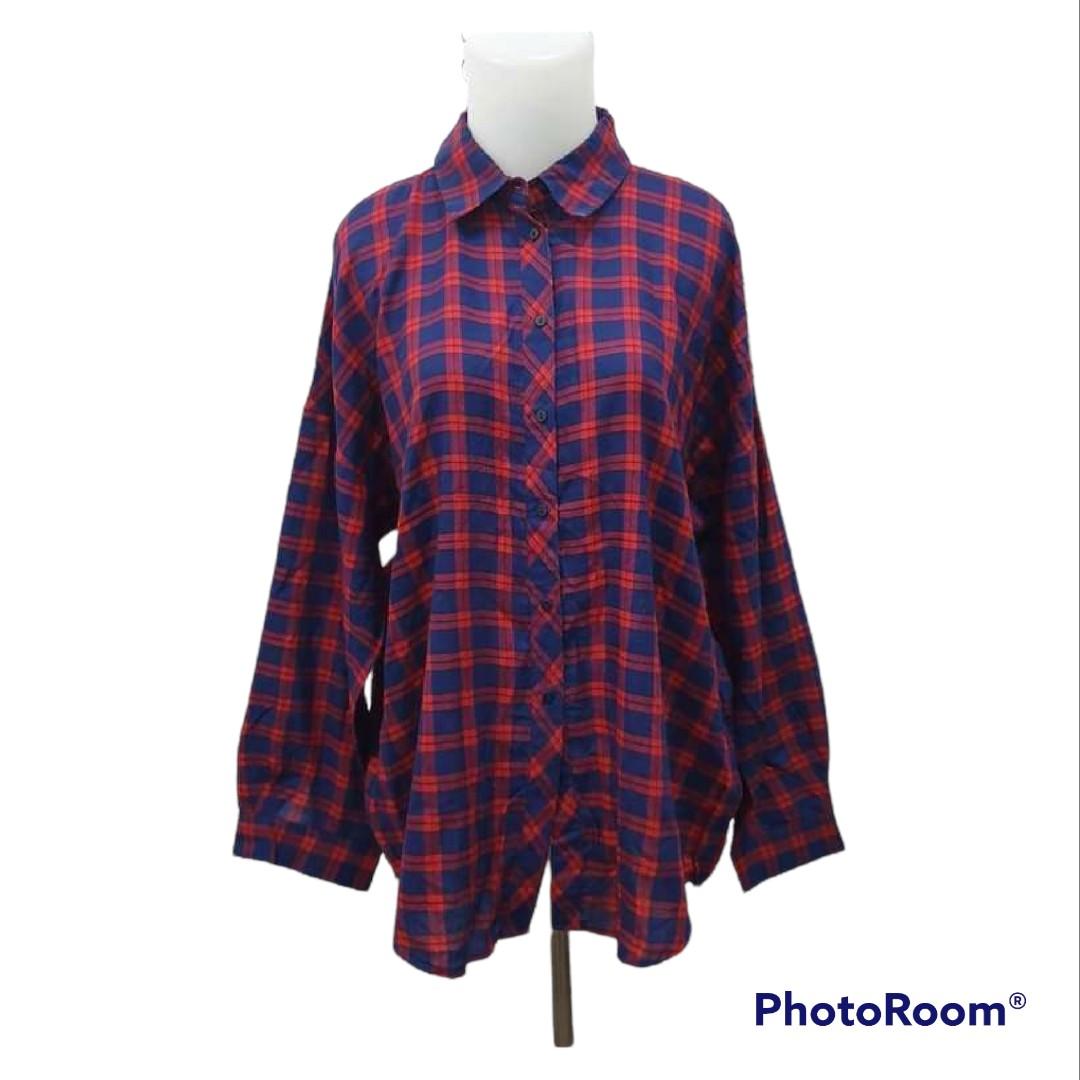Zara plaid shirt, Fesyen Wanita 
