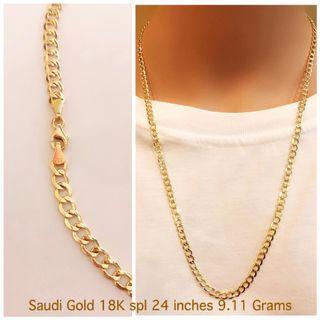 18K Saudi Gold Necklace for Men