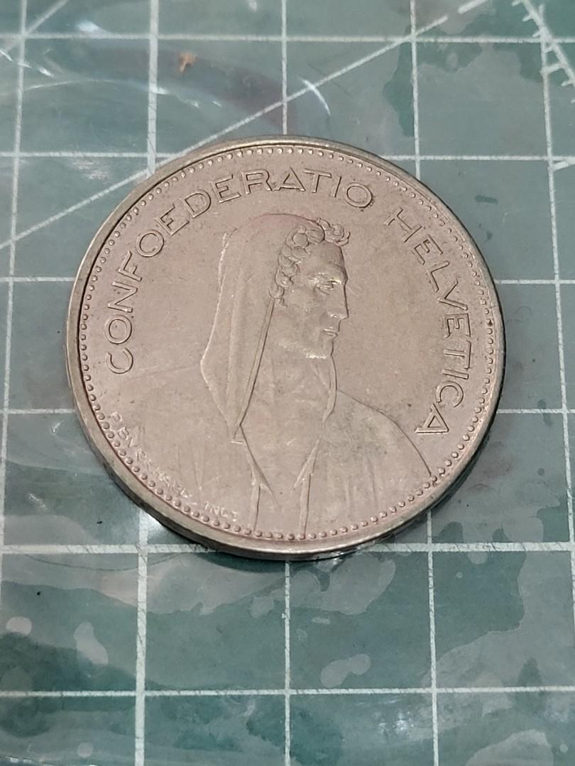 1981年5元瑞士法郎硬幣五法郎一枚Swiss Franc, 興趣及遊戲, 收藏品及紀念品, 錢幣- Carousell
