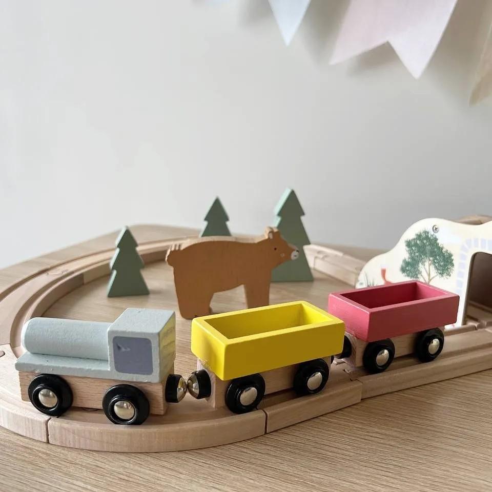 35 pc Wooden Woodland train set Hobbies Toys Toys Games on Carousell