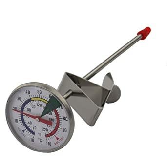  Milk Thermometer for Steaming Milk - Ideal Milk and Coffee  Temperature Thermometer with 175 mm Stainless Steel Probe and Clip Barista  Coffee Espresso : Home & Kitchen