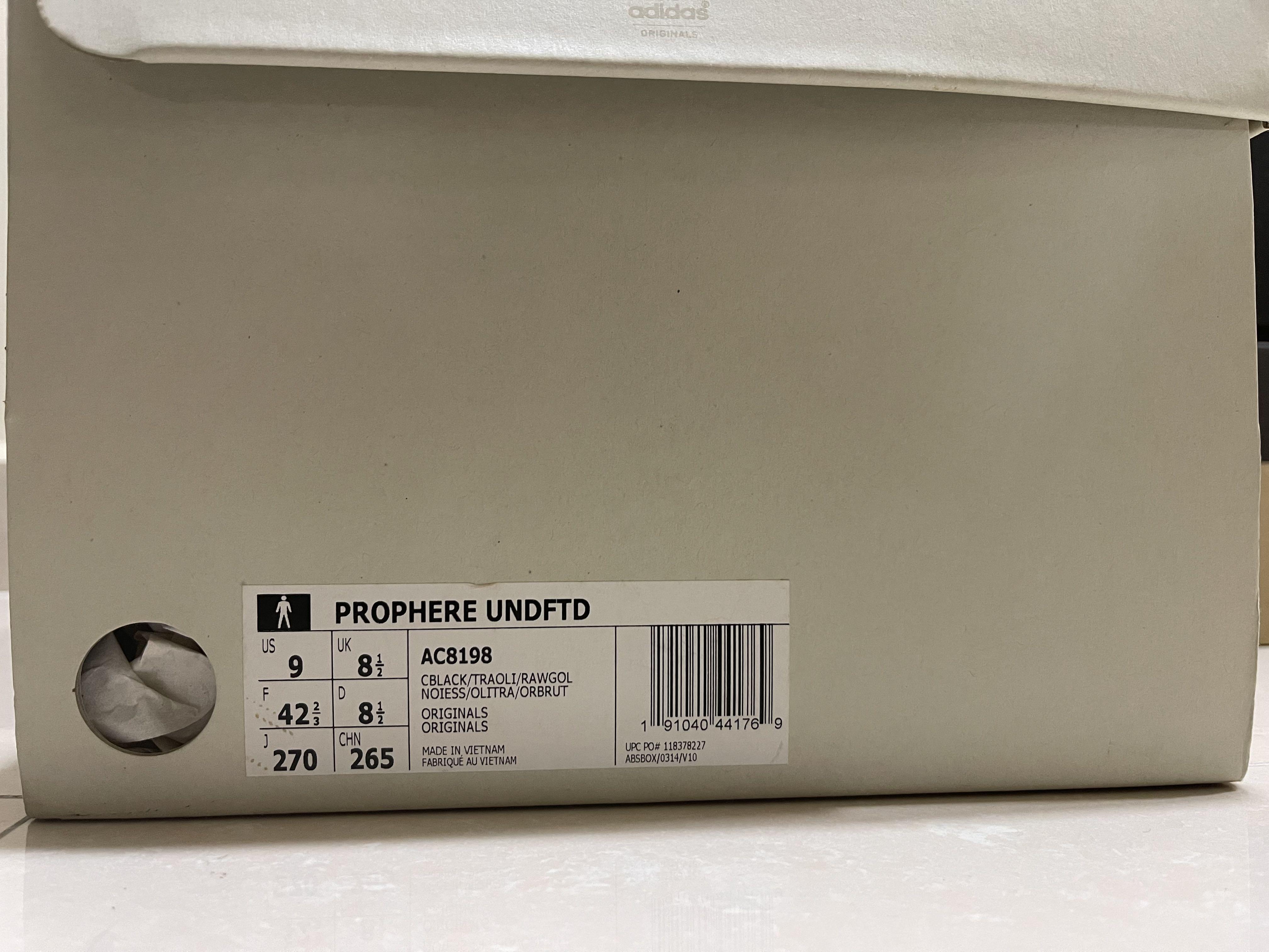 Adidas prophere x undefeated tiger camo (US9), Men's Fashion