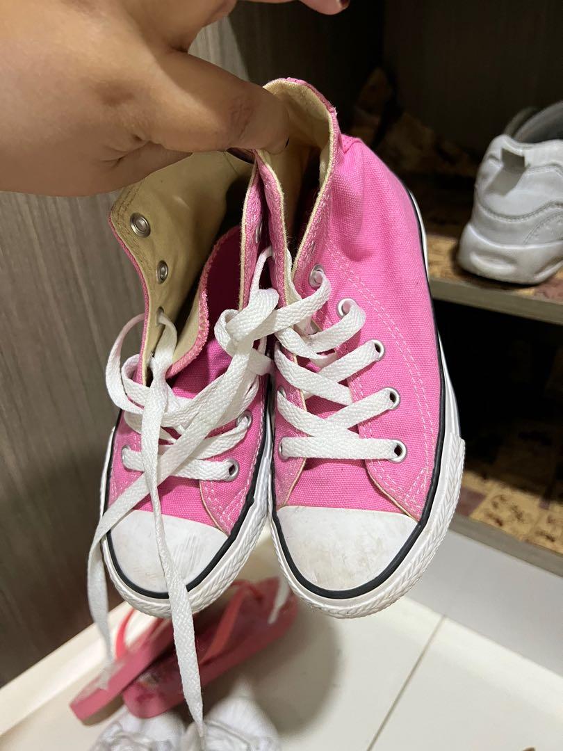 Converse High Cut Pink, Babies & Kids, Babies & Kids Fashion on Carousell