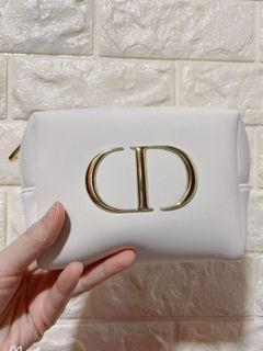 [Authentic] Dior Makeup/ Cosmetic pouch/ storage bag/ accessories bag/Purse Short Zipper/Purse Coin Bag Small Wallet gold/pink/ white authentic with tag inside / toiletries bag
