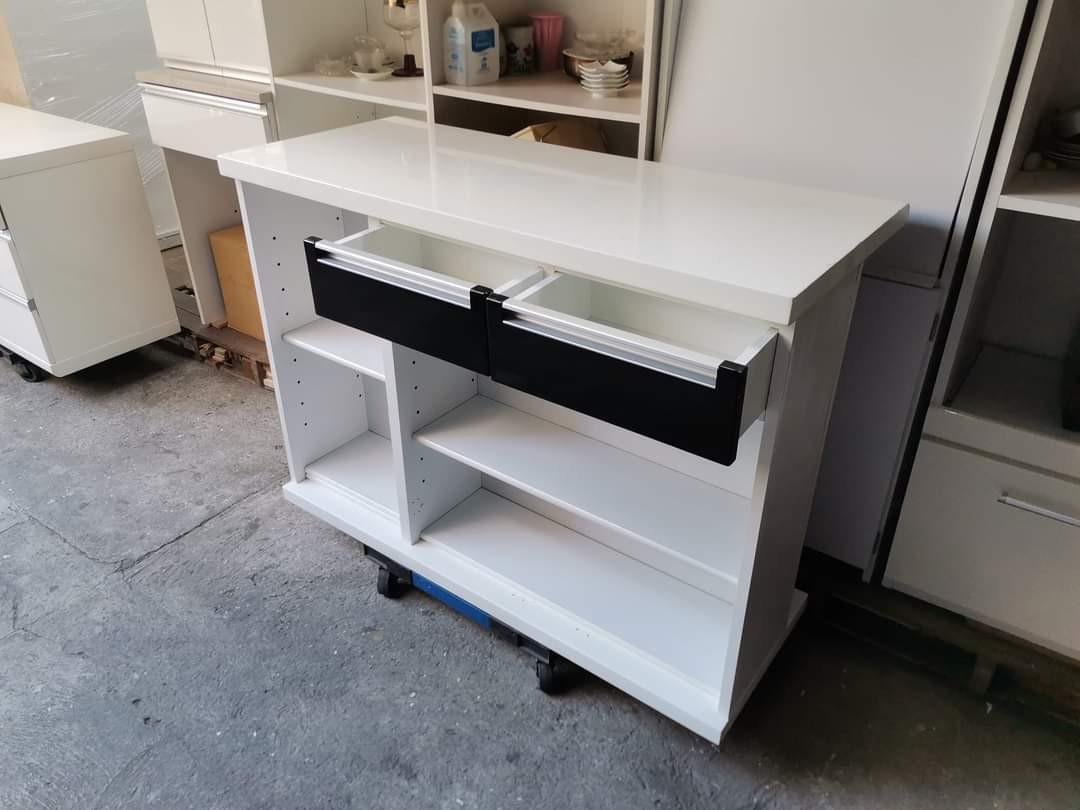 Bar Cabinet (Duco Finish) ✔L-47.5 H-34 W-20 inches 📏 ✔2 Doors, 2 Drawers & 6 Shelves 🗄 ✔Laminated Sides! (Category: Shelves, Cabinets & Racks) located in Manila. Submitted by Hezcki (Listing ID 1156399132, Image 2). Description: .
