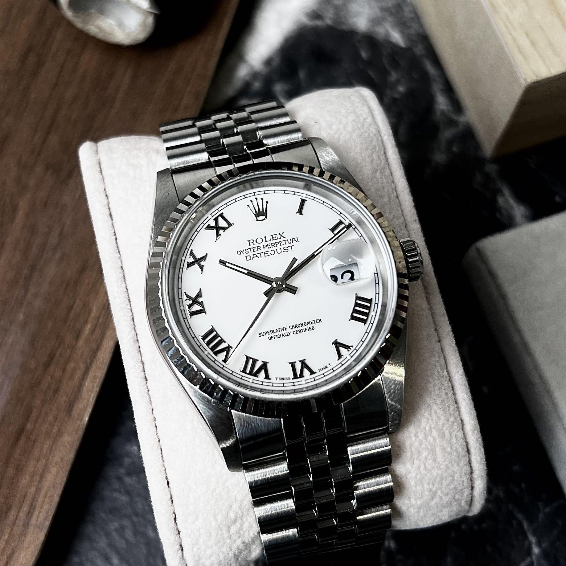BEST Rolex Oyster Perpetual Datejust 36 White Roman Dial Watch