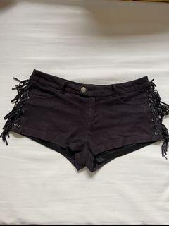 Black Suede Low Waisted Bershka Short Shorts