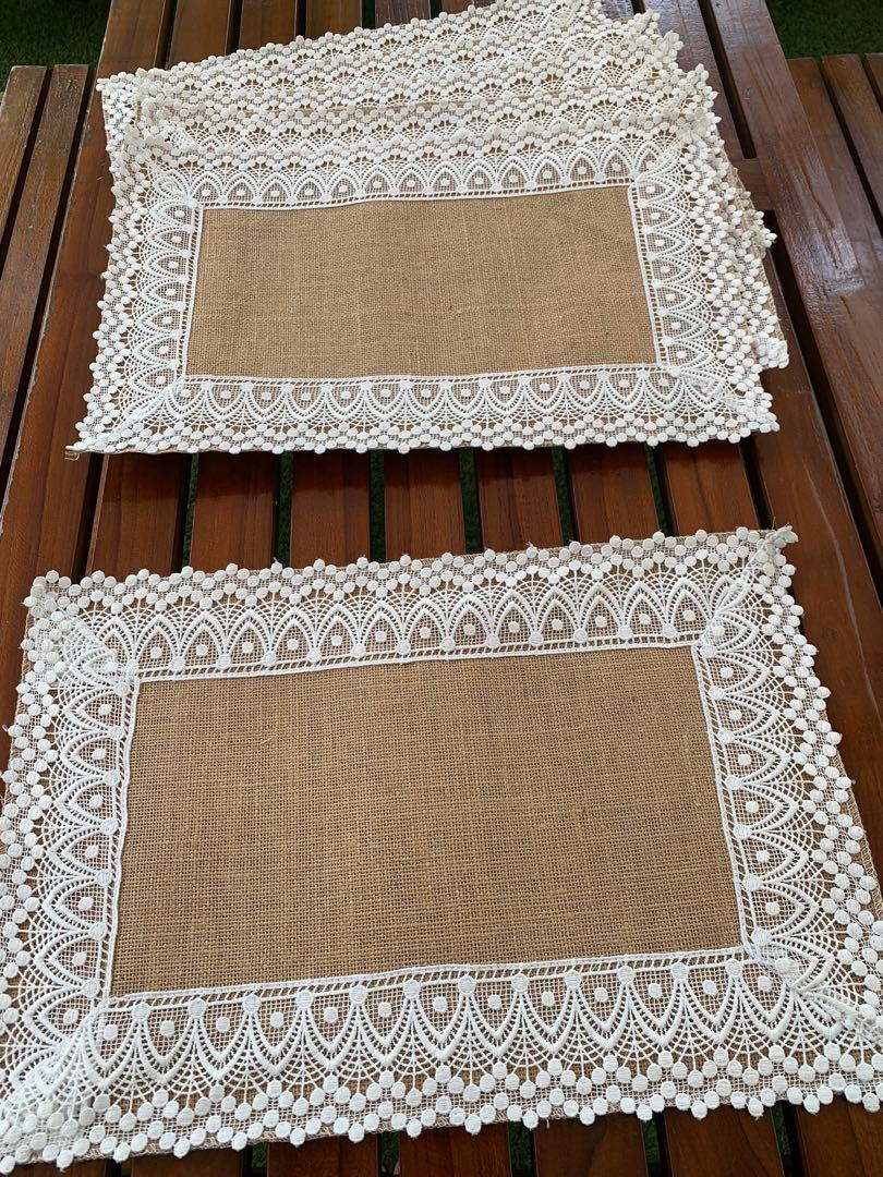 Brand new jute table mats set of 6, Furniture & Home Living