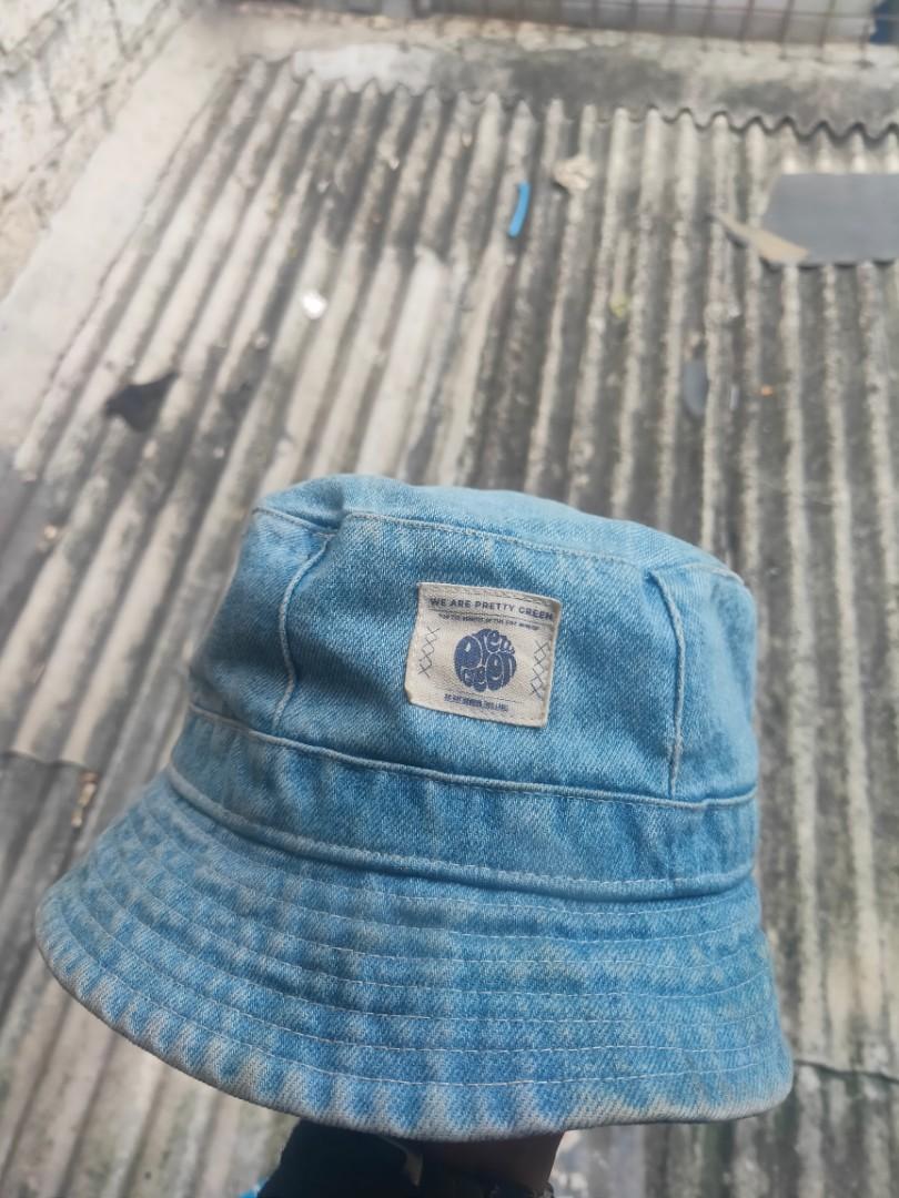 Bucket hat Pretty Green Denim, Fesyen 