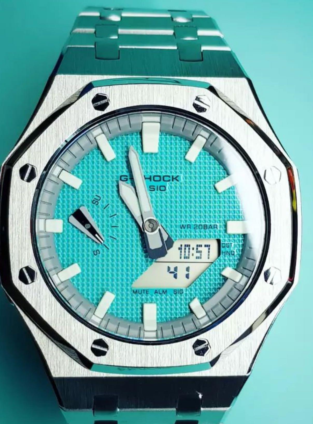 Casio gshock Tiffany blue custom watch ga2100 ga2110, Men's Fashion