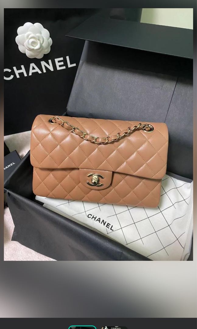 Chanel 22S Small Classic Flap in Caramel, Luxury, Bags & Wallets on  Carousell