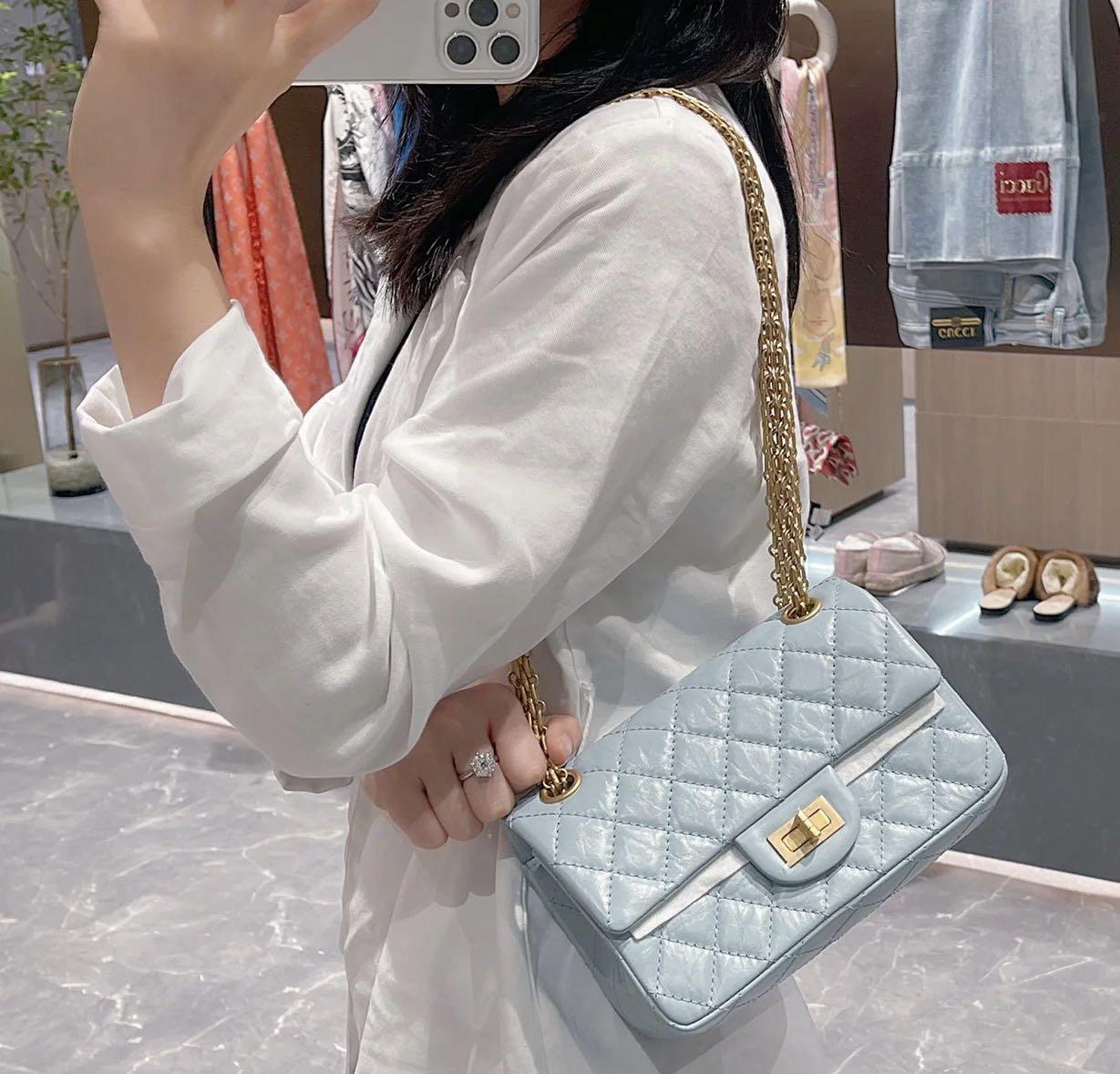 Chanel Authentic Mini 2.55 Handbag with gold hardware