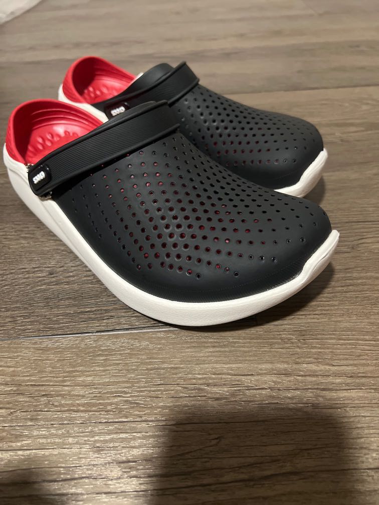 Crocs literide black red Men s Fashion Footwear Flipflops and