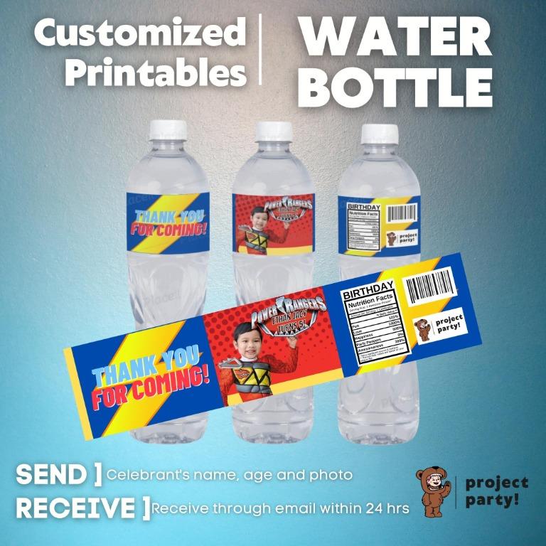 Customized Power Ranger Water Bottle Label PRINTABLE, Hobbies & Toys ...