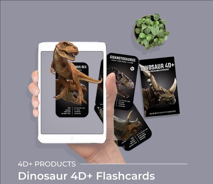 Dinosaur 4D Cards augmented reality Flashcards for kids boys & girls education 