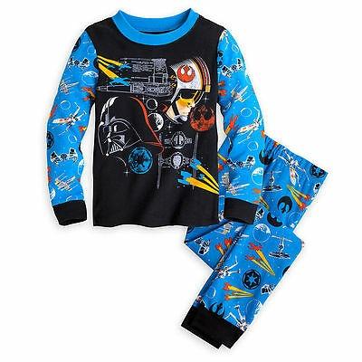 Disney Store Star Wars Luke Skywalker Darth Vader Pajamas Boys The